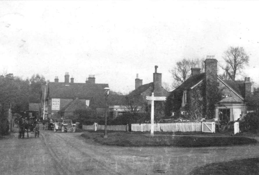 Huntscroft (to the right), the then Fowler office in Cowfold, pictured in 1912